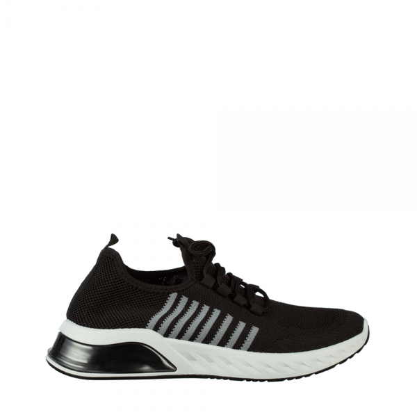 Ανδρικά αθλητικά παπούτσια μαύρα από ύφασμα Dulis - Kalapod.gr